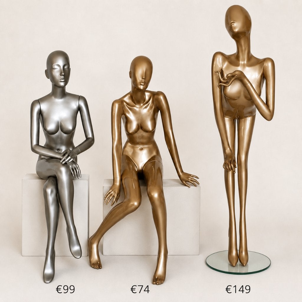 Echte Hans Boodt dames etalagepop – zilver – paspop, Ophalen