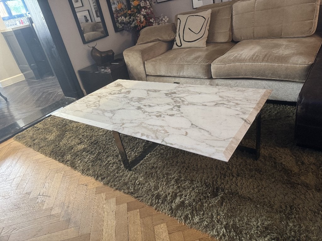 Flexform Jacques salontafel Calacatta marmer (np. €6.500), 150 à 200 cm, Moins de 50 cm, Enlèvement, Utilisé