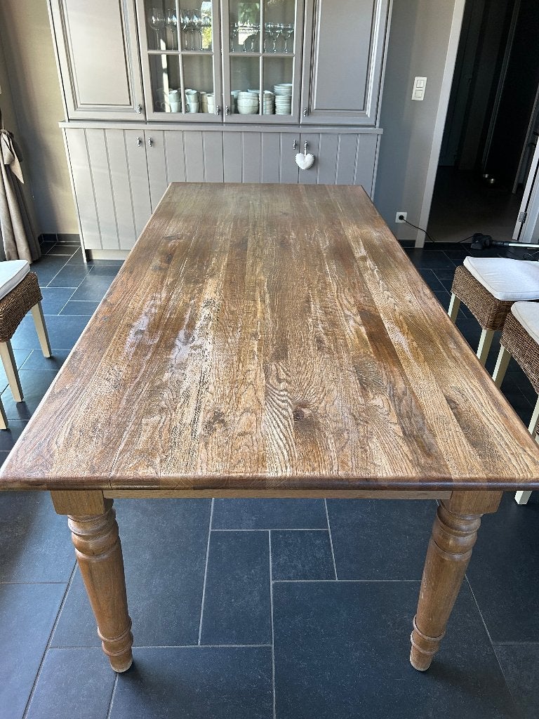 Massief eiken eettafel, Huis en Inrichting, Tafels | Eettafels, Ophalen, Gebruikt, 100 tot 150 cm, Eikenhout