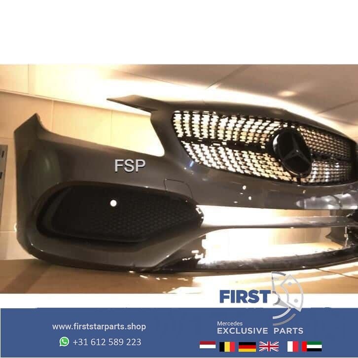 W176 Facelift AMG Voorbumper Mercedes A Klasse diamant gril, Gebruikt, -, Voor, Ophalen of Verzenden