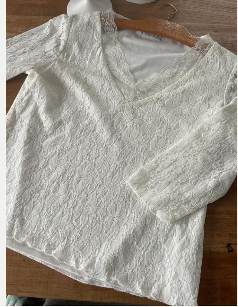 Blouse vintage taille 40, Taille 38/40 (M), Enlèvement ou Envoi, Comme neuf, Blanc
