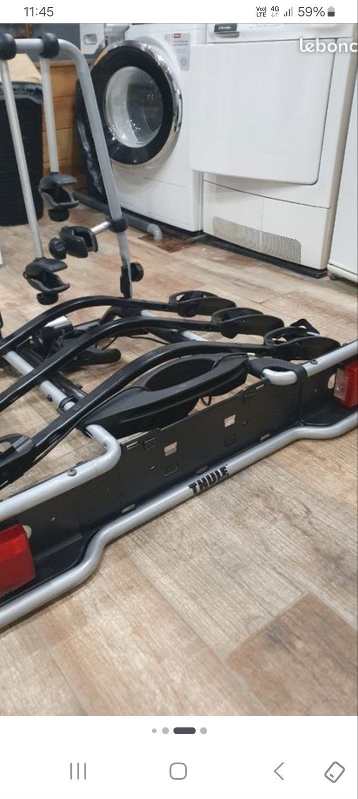 Porte-vélos Thule 3 vélos Inclinable et pliable !, Support d'attelage, Pneus larges, 3 vélos ou plus, Comme neuf
