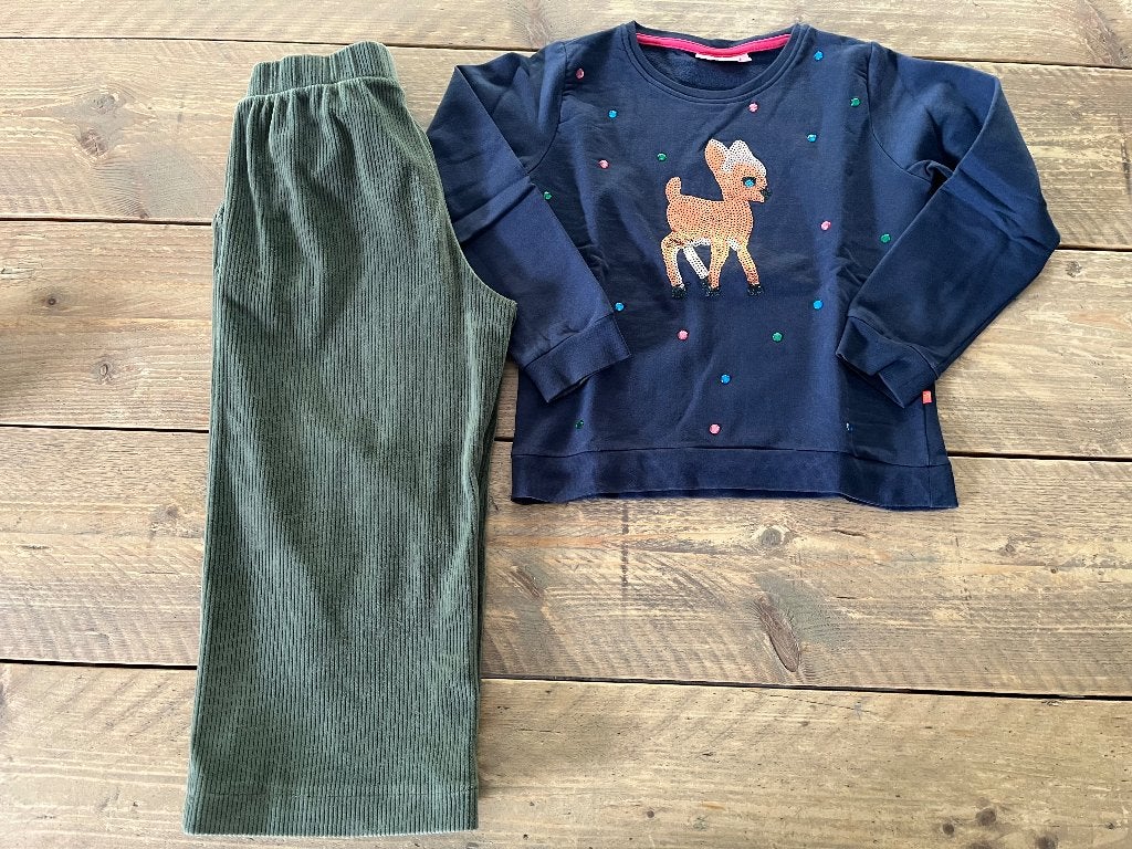 SOMEONE + JBC pantalon en velours + pull cerf 128, Enlèvement ou Envoi, Ensemble, Comme neuf, Someone
