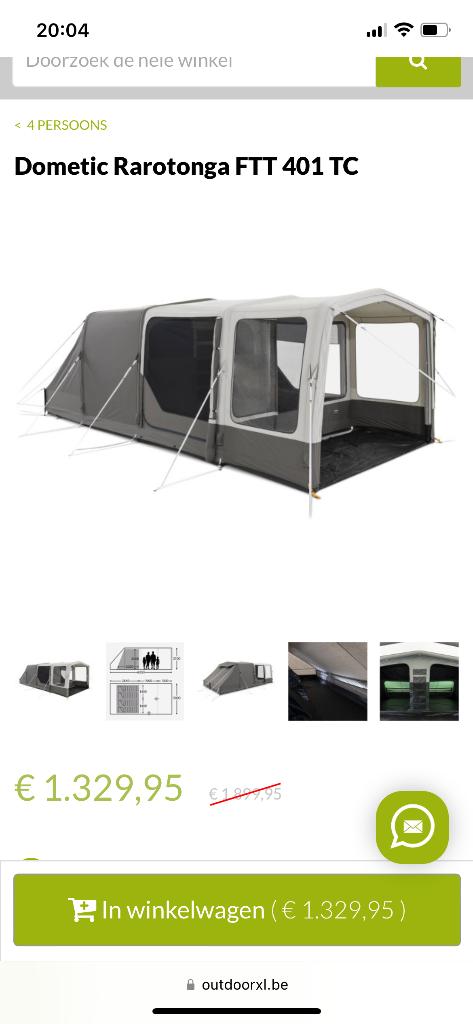 Camping tent, Ophalen, Zo goed als nieuw, Tot en met 4