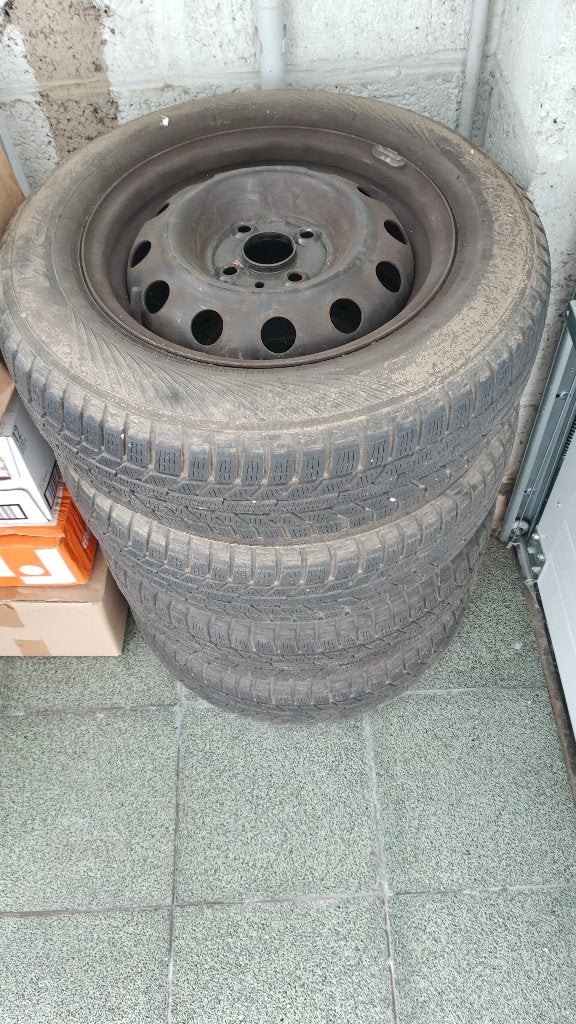 Winterbandenset op stalen velgen 14 inch, Auto-onderdelen, Ophalen, 14 inch, Gebruikt, 175 mm