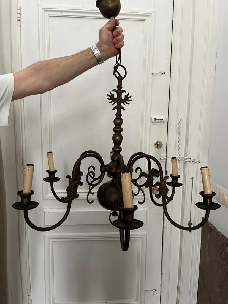 ANTIEKE/VINTAGE LUSTER LUCHTER HANGLAMP VOLLEDIG IN ORDE!, Ophalen, Zo goed als nieuw
