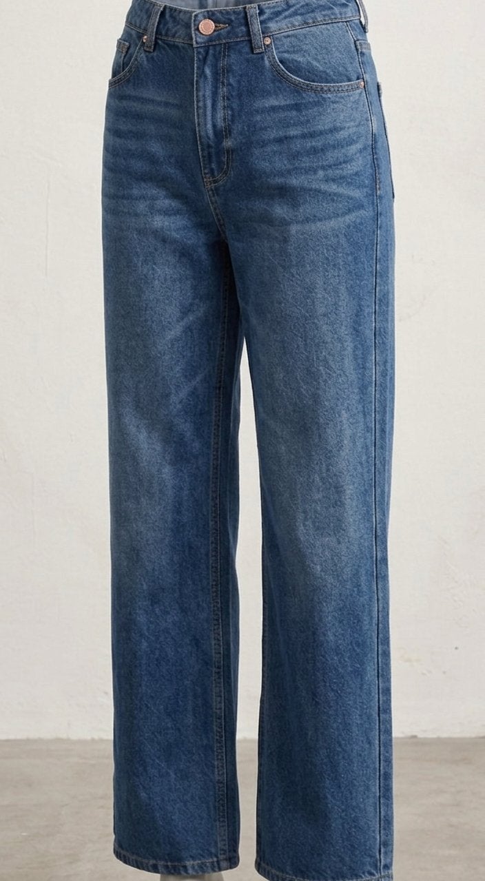 Jean wide leg / coupe droite bleu classique, Enlèvement ou Envoi, Comme neuf, Bleu