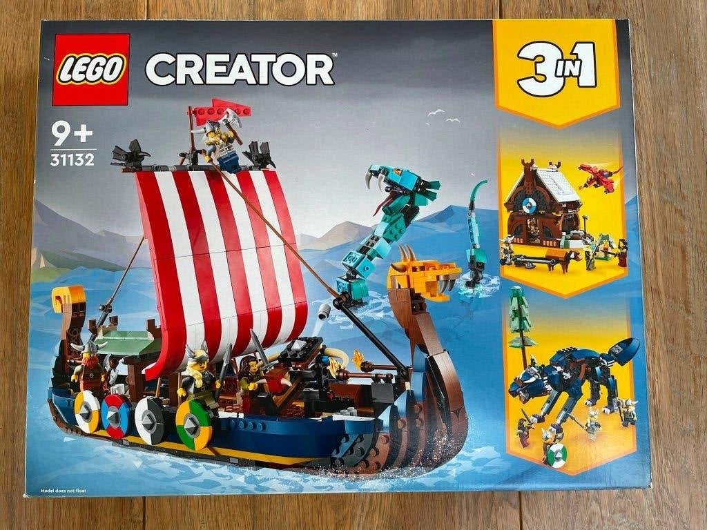 NIEUW LEGO Creator 3in1 31132 - Vikingschip + Midgaardslang, Lego, Nieuw, Ophalen of Verzenden, Compleet