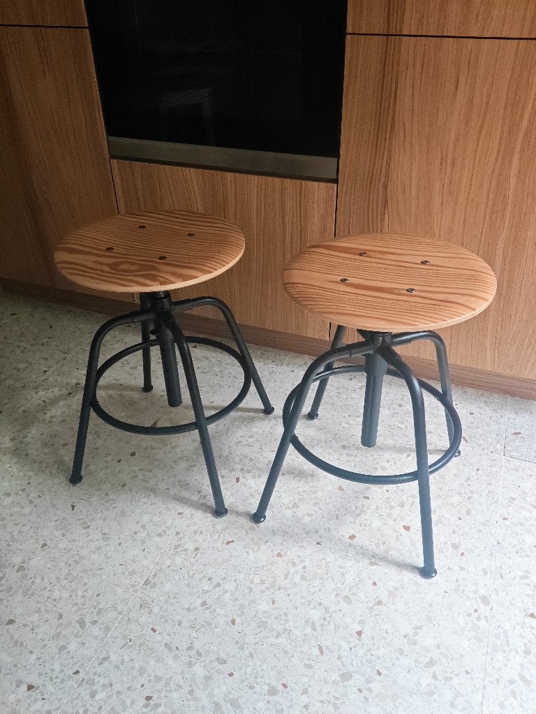 2 x IKEA KULLABERG kruk/ barstoel – goede staat, Ophalen, Gebruikt, Hout, Vintage