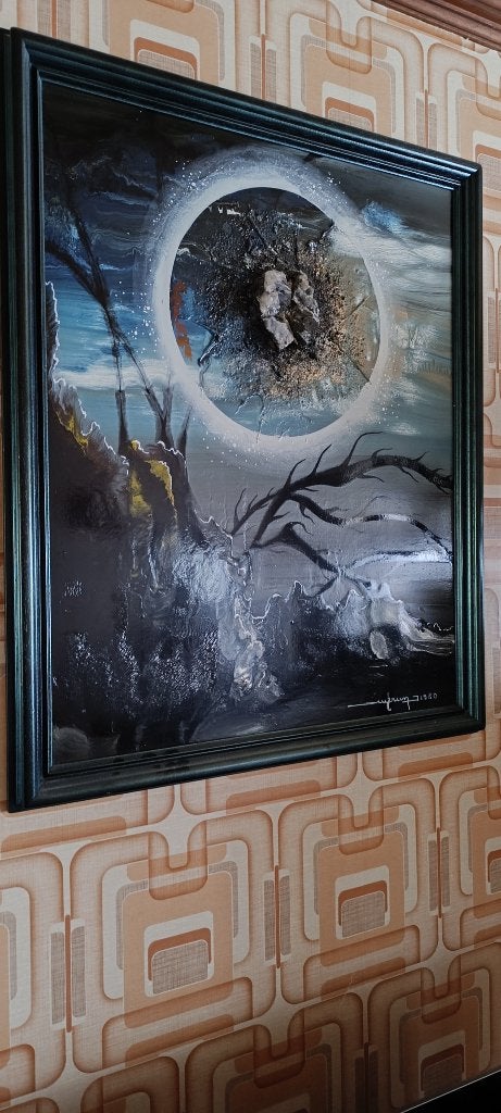 Meteoriet abstracte kunstschildering, Ophalen
