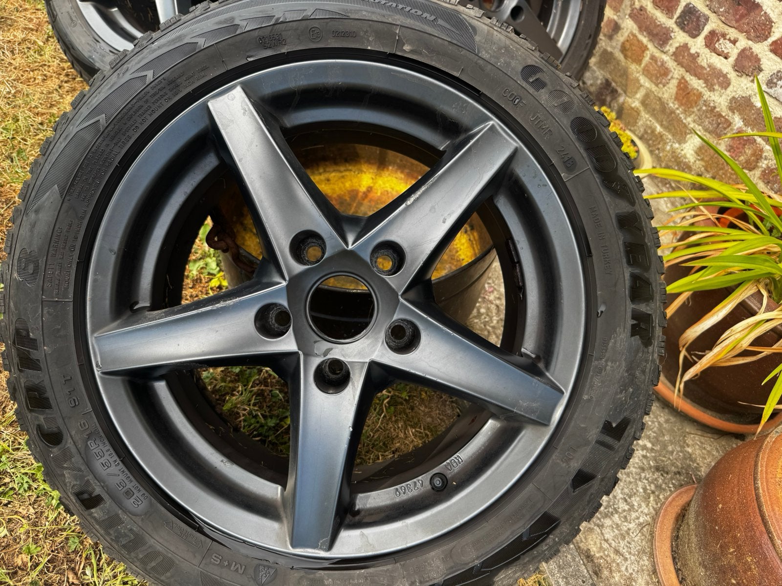 4 winterbanden 205/55R16 91T en 91H, Auto-onderdelen, Banden en Velgen, Ophalen, Gebruikt, 16 inch, Band(en)
