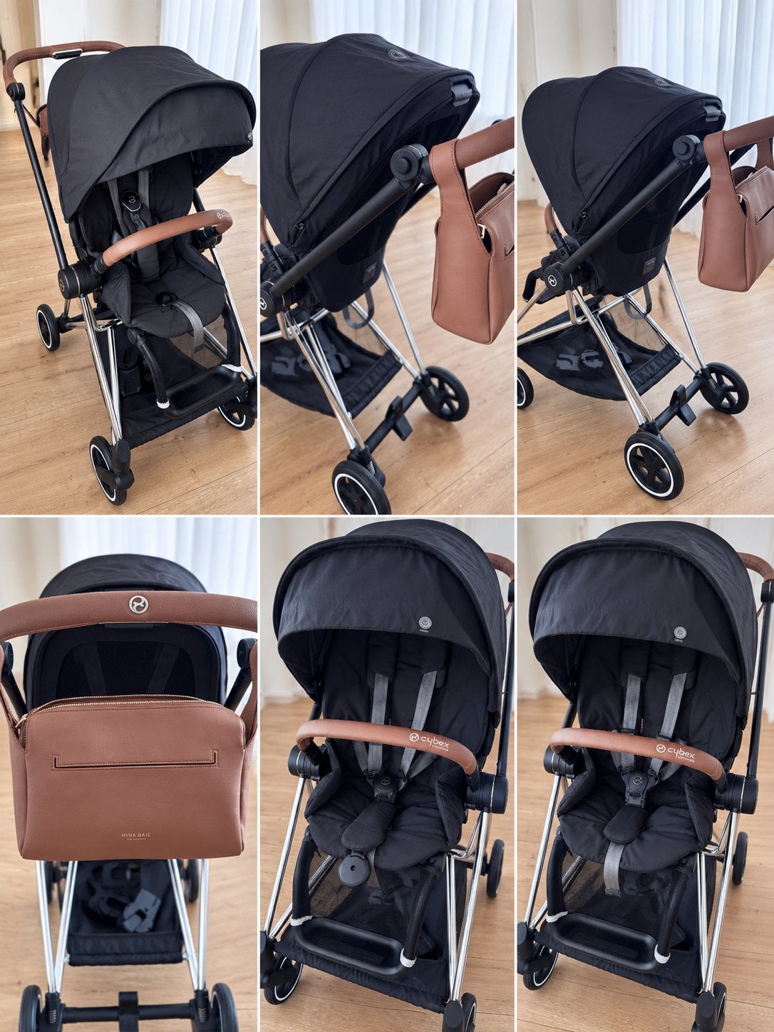 Cybex mios frame en zitje+adapters + Mina Baie stroller bag, Enfants & Bébés, Enlèvement ou Envoi, Comme neuf, Poussette