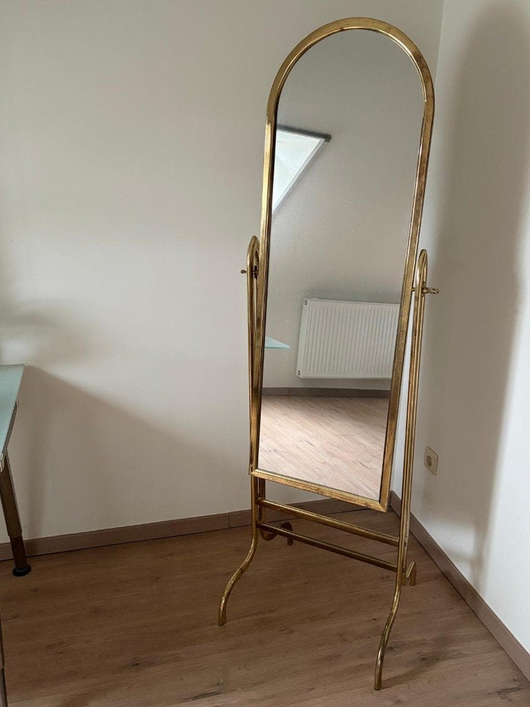 Vintage spiegel, Antiek en Kunst, Ophalen, Ovaal, Minder dan 50 cm, 150 tot 200 cm