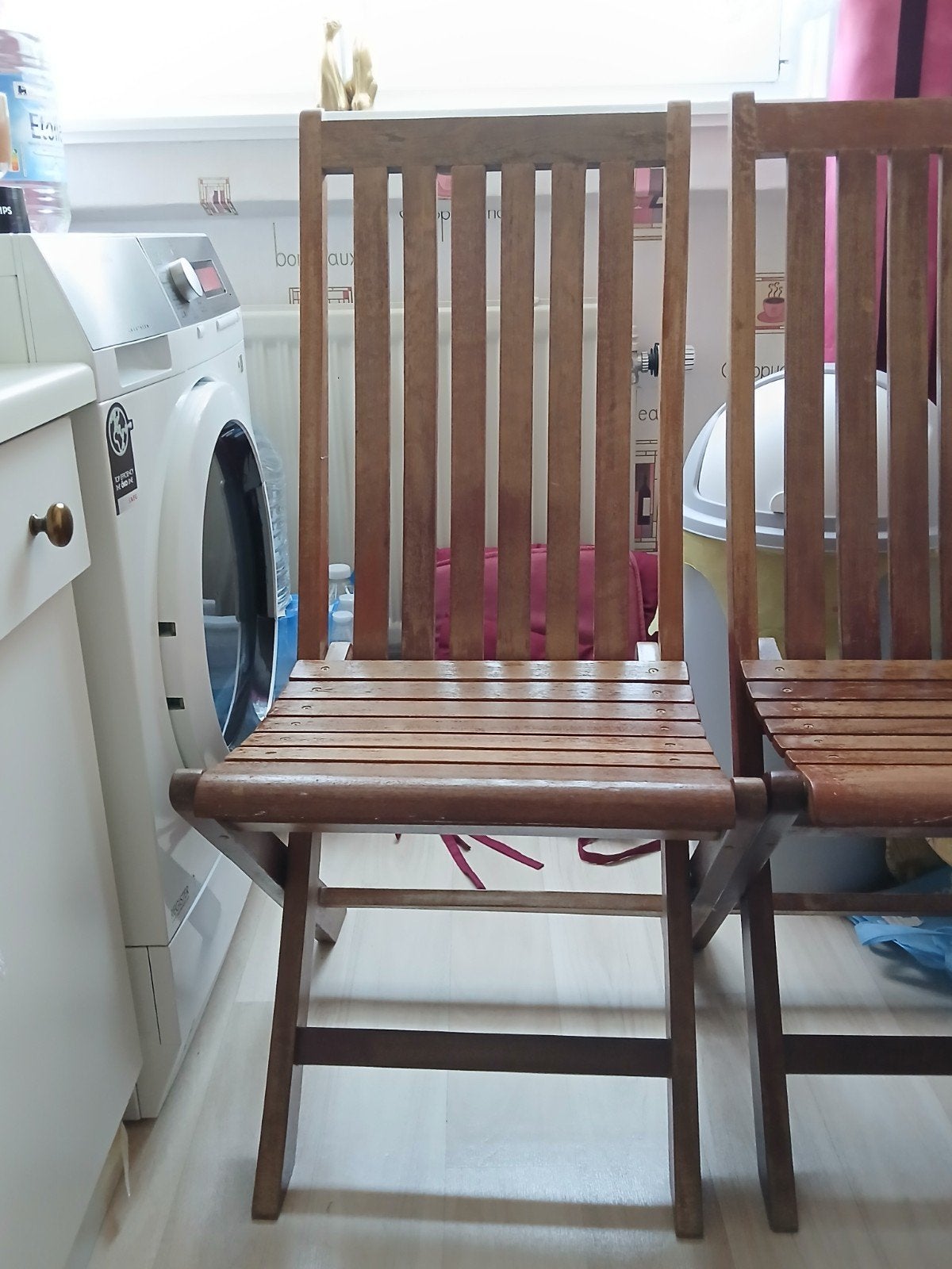 Lot de 2 chaises en teck, Enlèvement