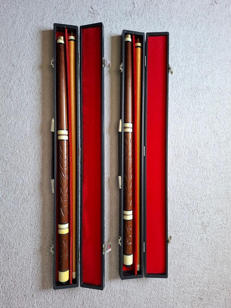 Biljart stok in koffer, Ophalen