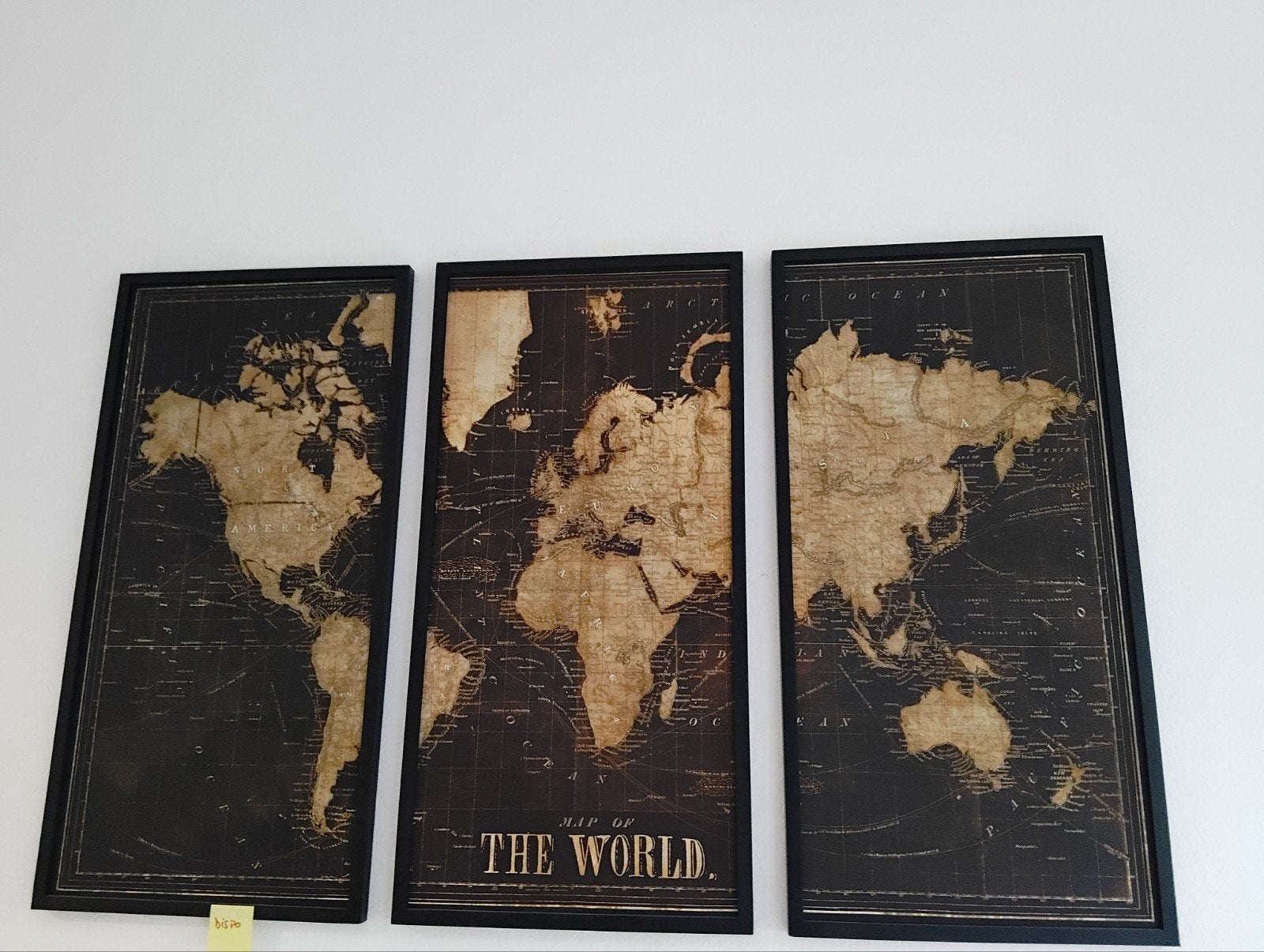 Ensemble de 3 panneaux décoratifs carte du monde, 160 cm, Enlèvement, Bois, 180 cm