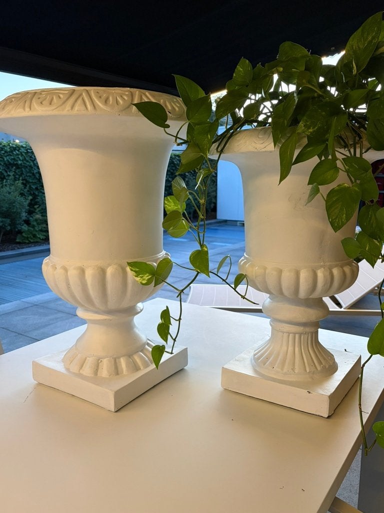 Clayfibre French Vase wit geverfd (H68D50 en H78D56), Ophalen, Zo goed als nieuw