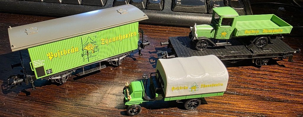 3557. Lot de 2 Wagons "Postbräu Thannhausen" H0 Märklin., Enlèvement ou Envoi, Neuf, Wagon, Märklin
