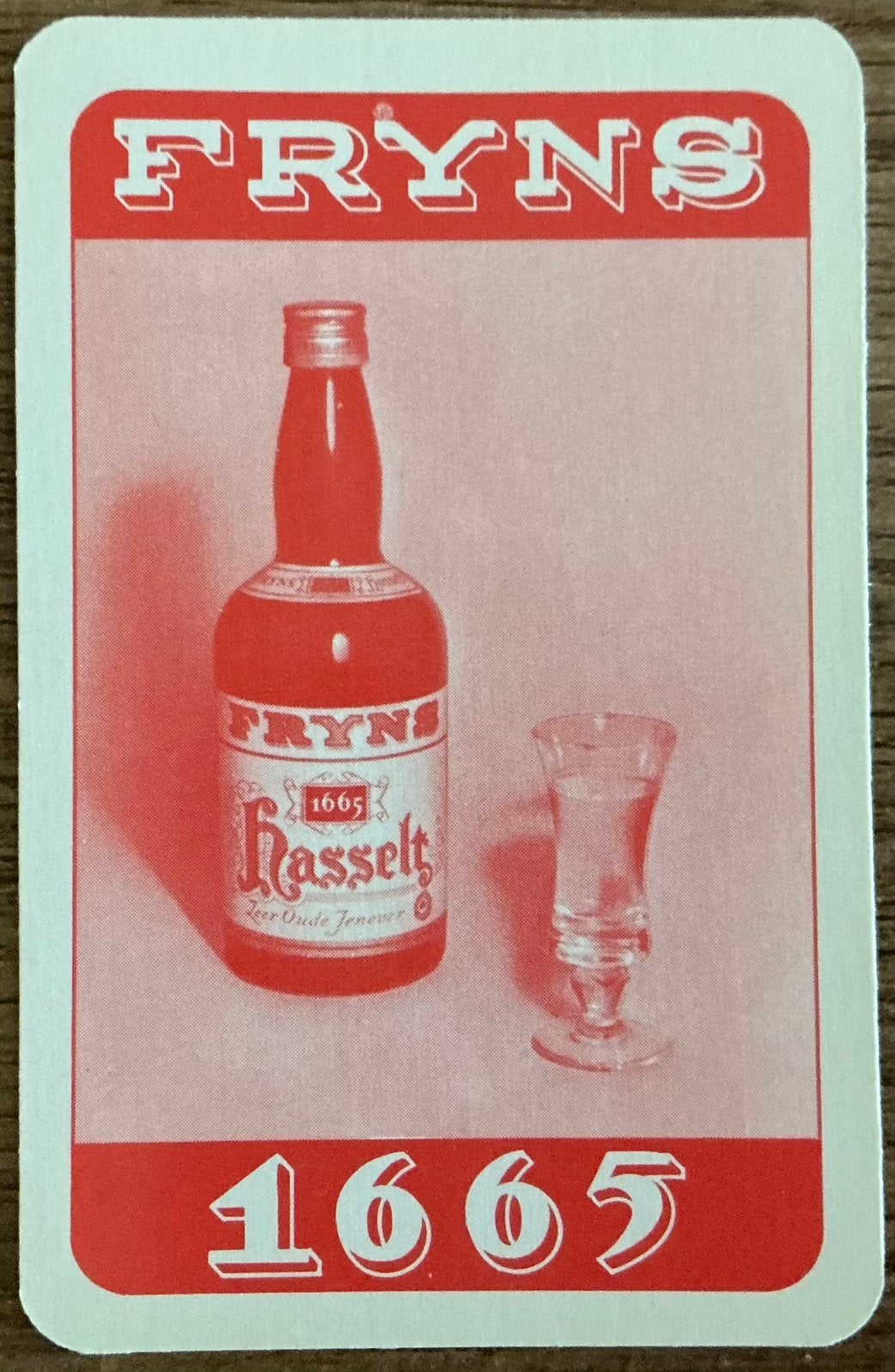 Carte à jouer FRYNS JENEVER/HASSELT, Collections, Enlèvement ou Envoi, Comme neuf, Carte(s) à jouer
