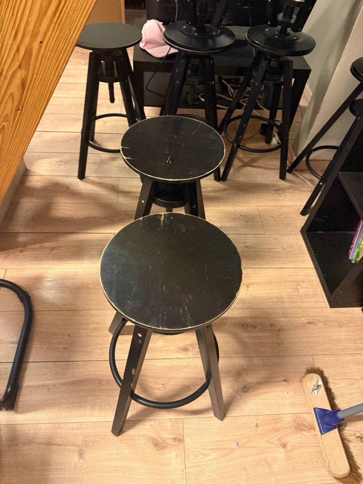 Tabourets, Réglable en hauteur, Enlèvement, Utilisé, Bois