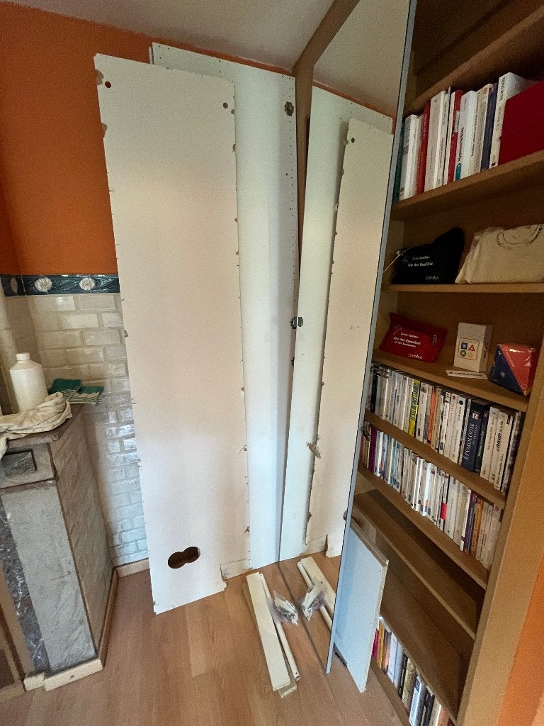 Penderie IKEA PAX/ AHEIM Combi, blanc/miroir, 50x60x236 cm, Maison & Meubles, Armoires | Penderies & Garde-robes, Utilisé, 200 cm ou plus