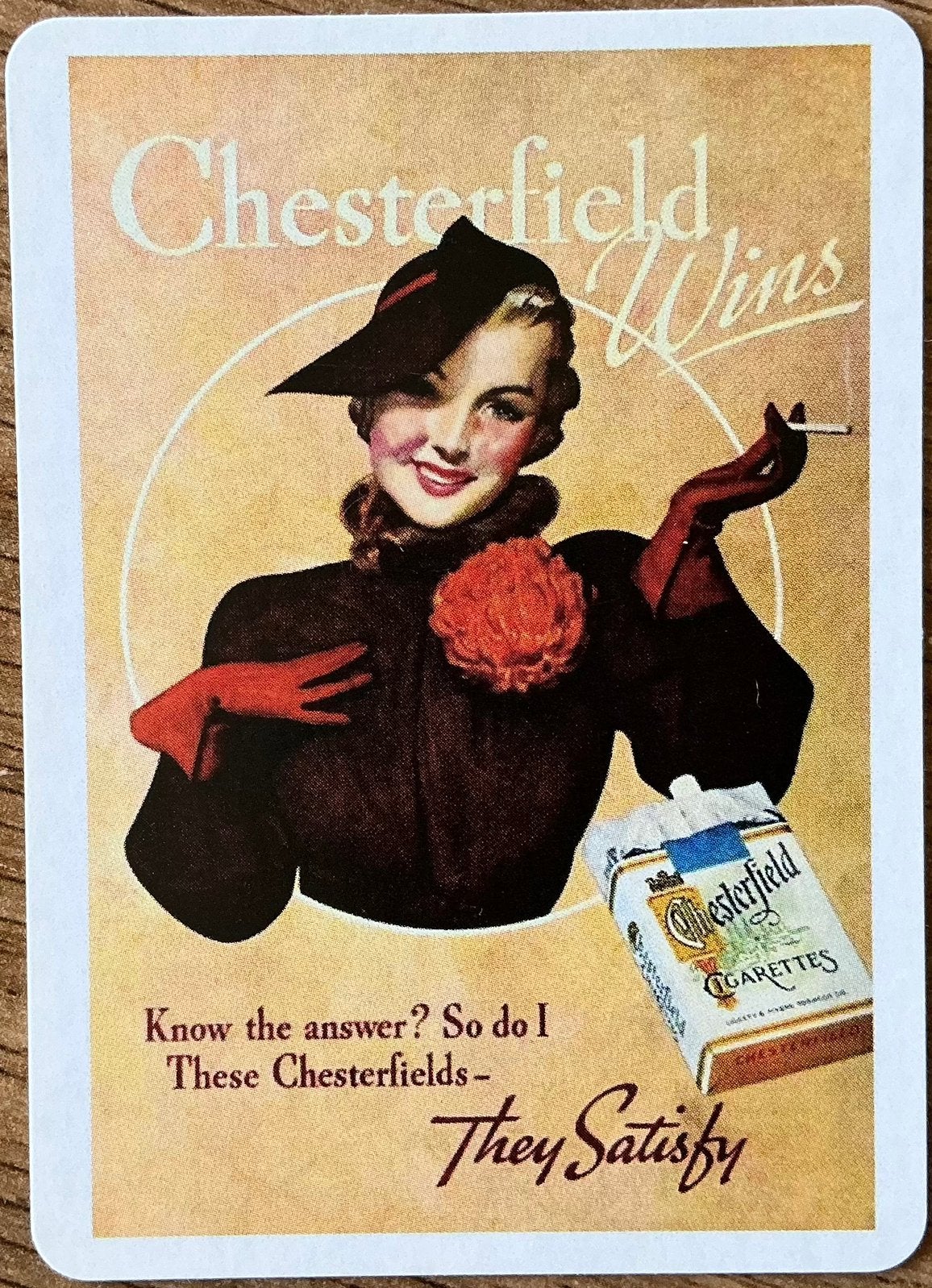 CIGARETTES Spock CHESTERFIELD, Enlèvement ou Envoi, Comme neuf, Carte(s) à jouer