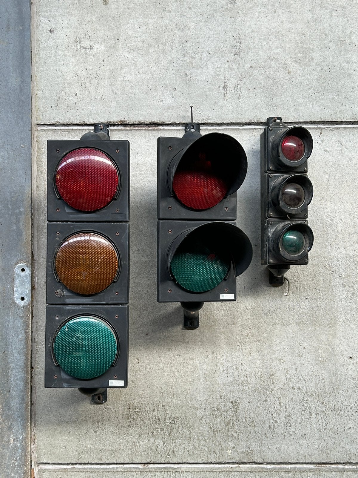 Oude verkeerslichten — garage/loftinrichting, Ophalen