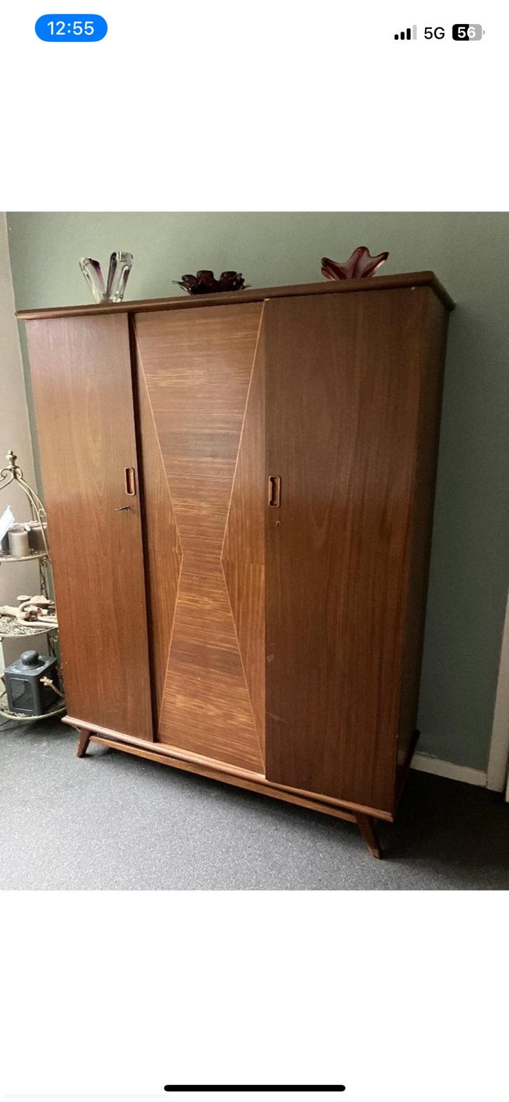 Mooie vintage kleerkast mid century Deens design teak, Ophalen