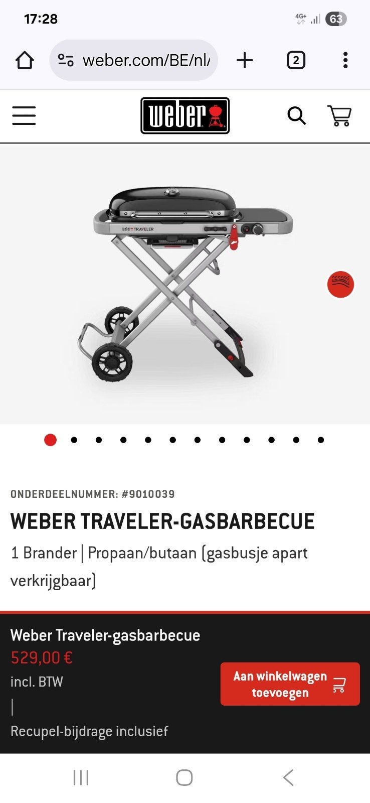 Weber traveler nieuw, Ophalen, Nieuw, Weber
