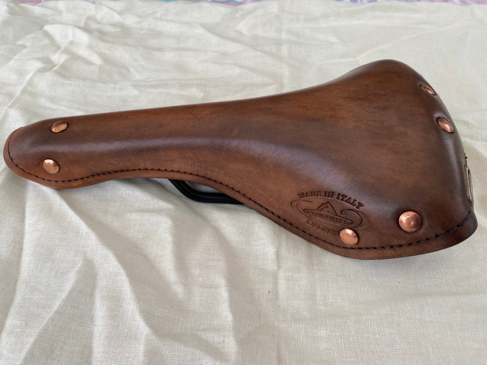 Nieuw leder fietszadel ‘Monte Grappa’, Ophalen, Nieuw, Zadel, Leer