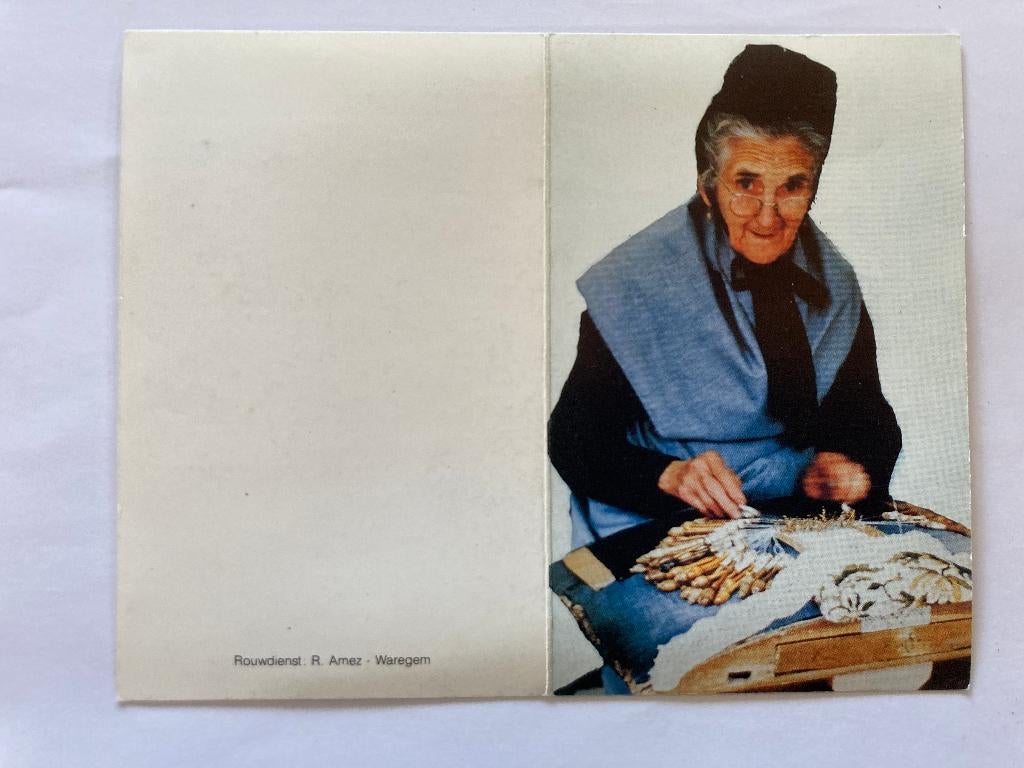 Bidprentje van Kantwerkster Adelaide Stevens, Verzamelen, Bidprentjes en Rouwkaarten, Ophalen of Verzenden, Bidprentje