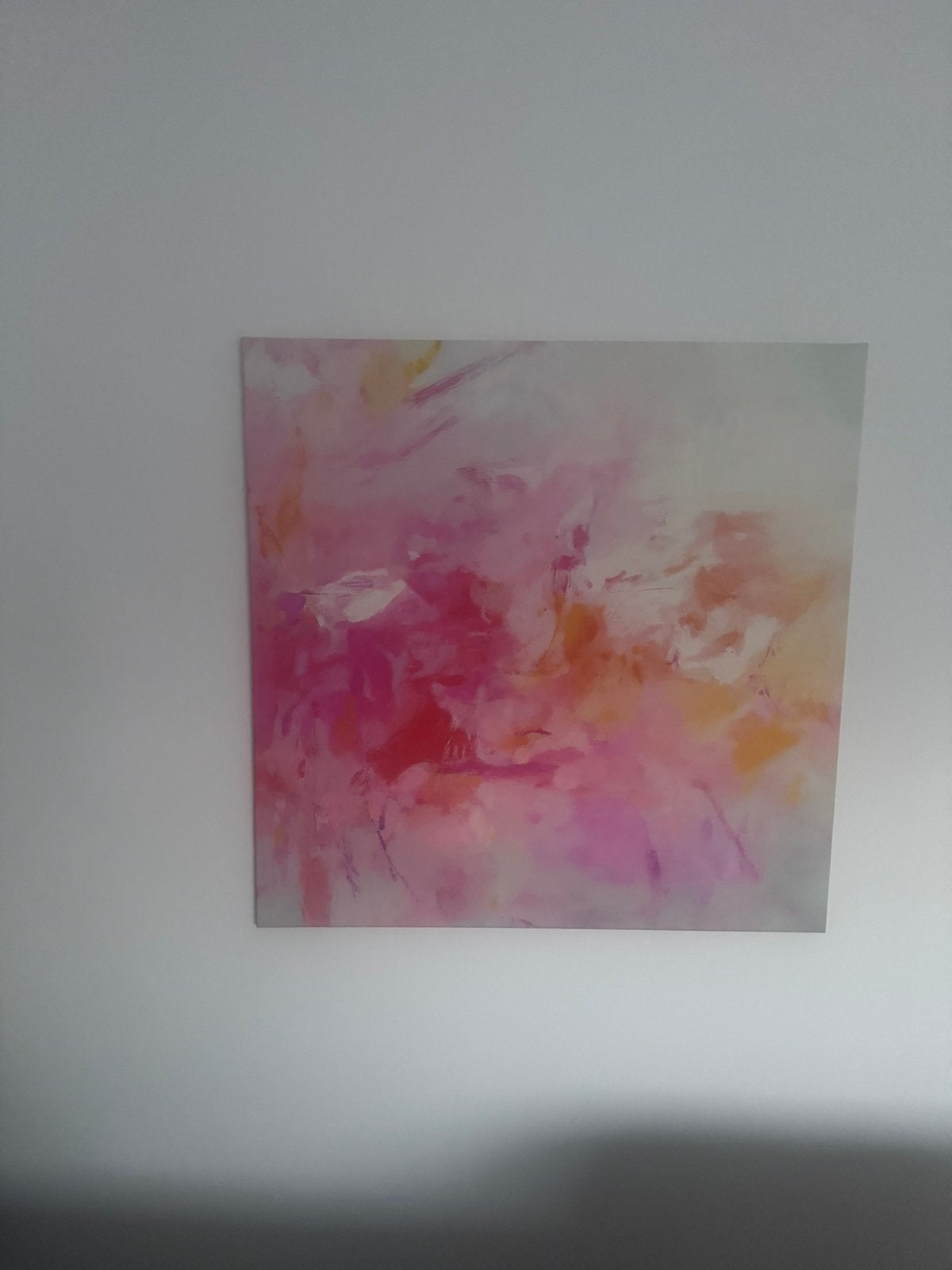 Toile abstraite sur lin 100 x 100 cm, Enlèvement