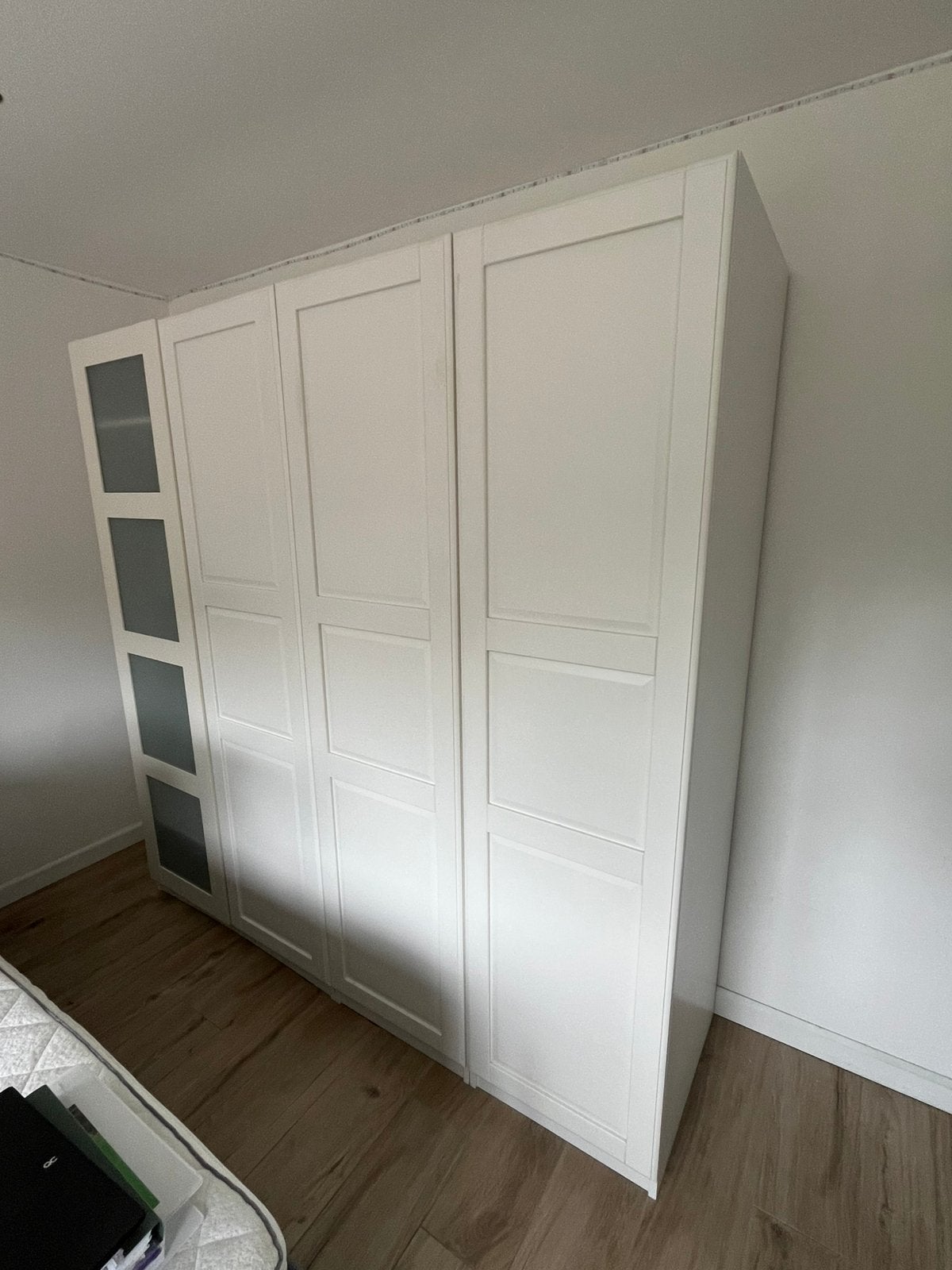 Ikea Pax kast 2m x 2m wit met 1 deur met glazen raampjes, Ophalen, Gebruikt