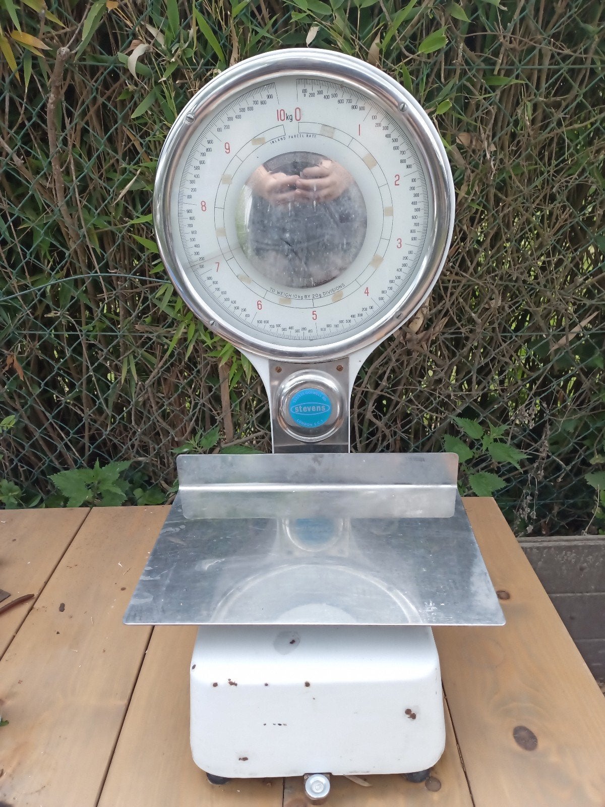 Vintage weegschaal Stevens 10 kg werkende staat, Antiek en Kunst, Antiek | Keukengerei, Ophalen