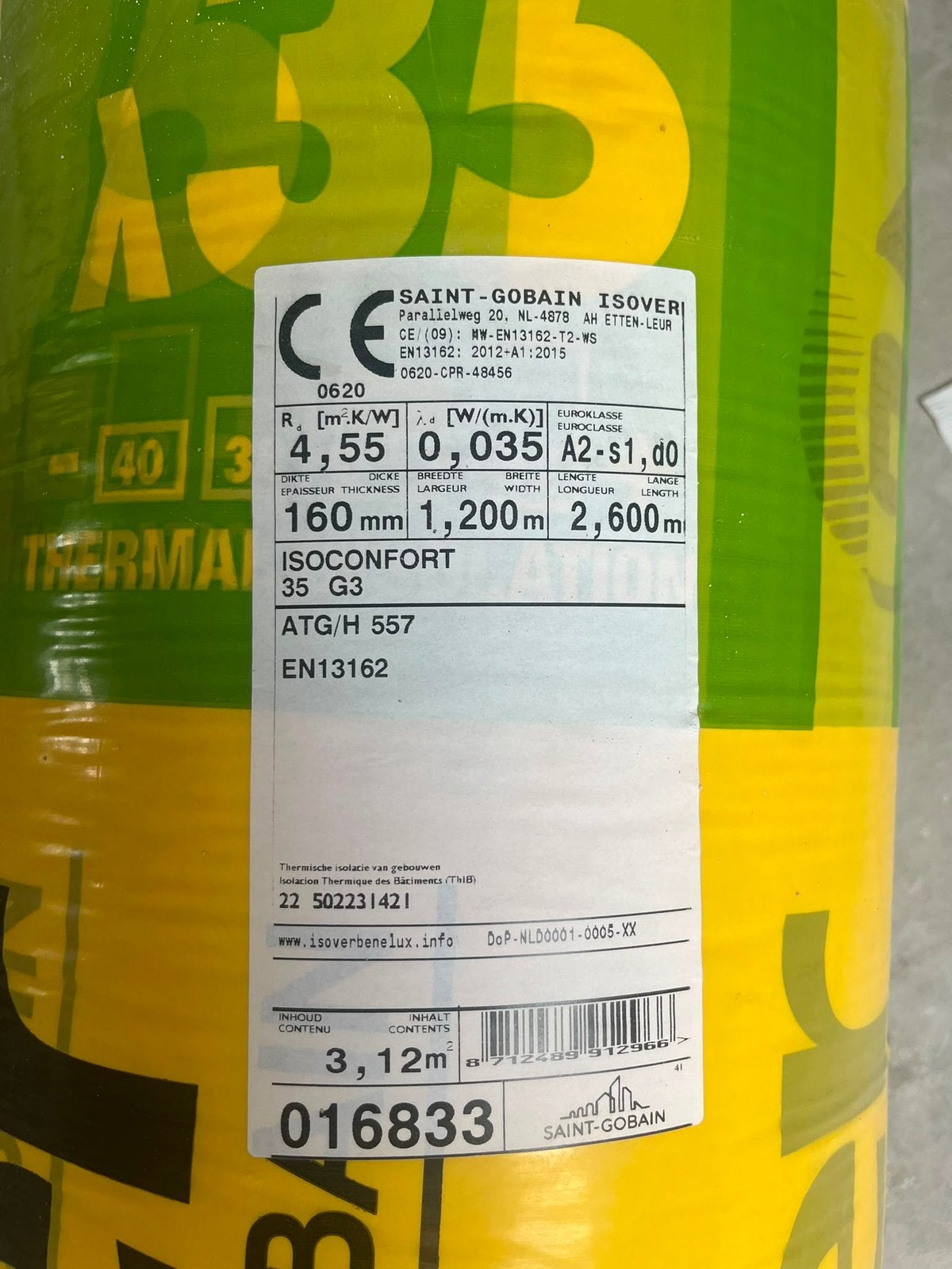 Isolatie 160mm, Ophalen, Zo goed als nieuw