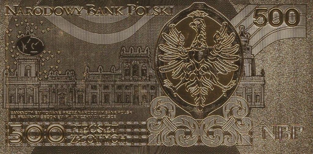 500 ZLOTYCH BANK POLSKI COULEUR OR, Enlèvement ou Envoi, Neuf