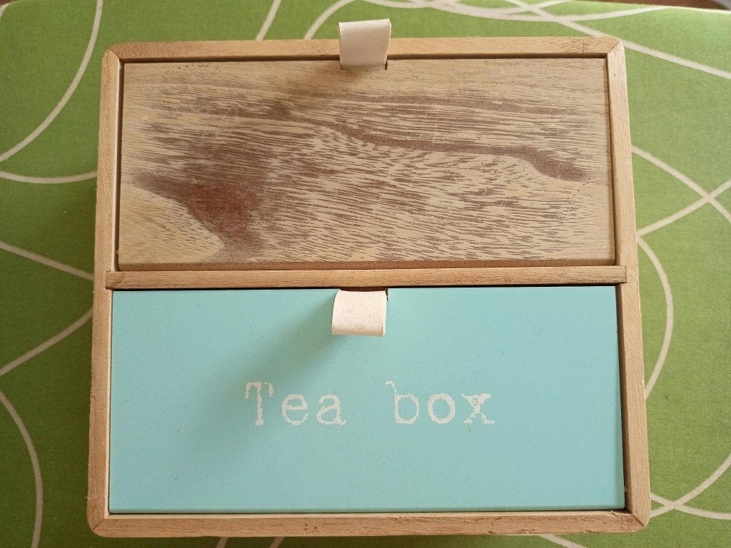 Houten theedoos - als nieuw !, Theedoos, Ophalen of Verzenden, Hout