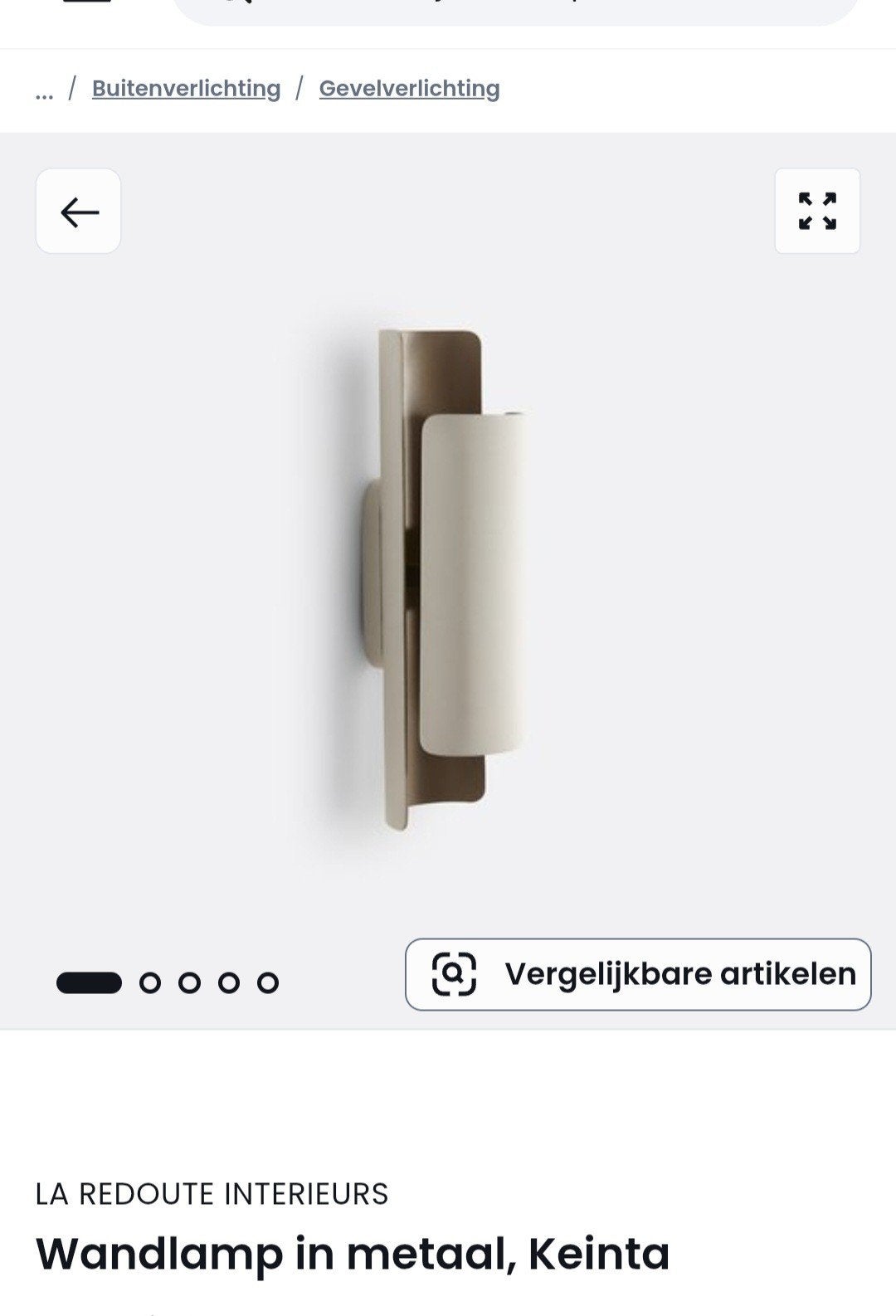 Wandlamp mat beige greige. Metaal (prijs vr 1 st,), Ophalen, Nieuw, Metaal, Modern tijdloos