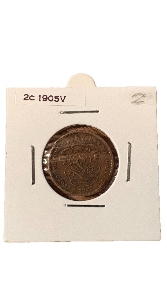 LEOPOLD II: 2 cent 1905V (4), Ophalen of Verzenden