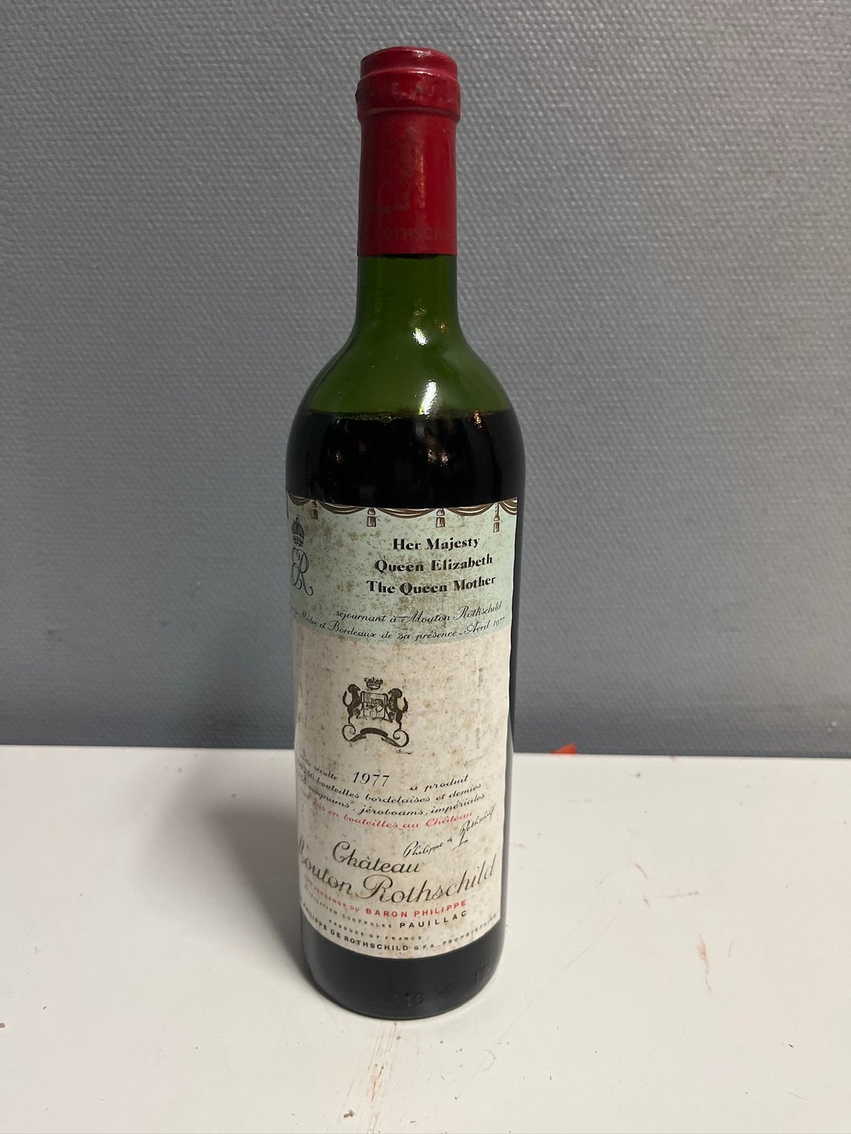 Château Mouton Rothschild 1977, Collections, Enlèvement ou Envoi, Comme neuf, France, Vin rouge