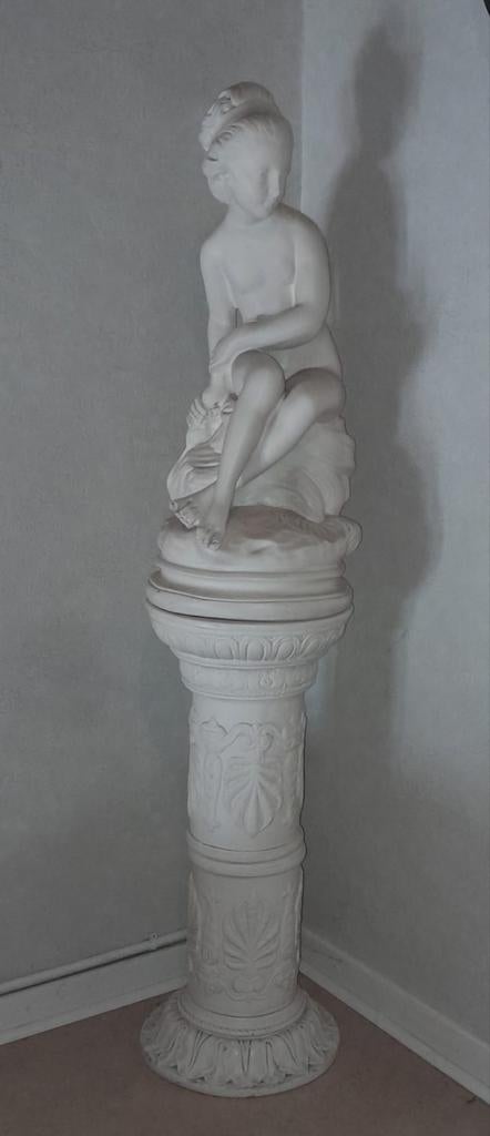 Gipsen beeld naar Falconet met sokkel".  BIEDEN TOEGESTAAN, Antiek en Kunst, Kunst | Beelden en Houtsnijwerken, Beeld, Gips, Ophalen