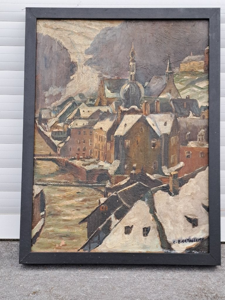 huile sur panneau signe camillle barthelemy, Antiquités & Art, Enlèvement ou Envoi
