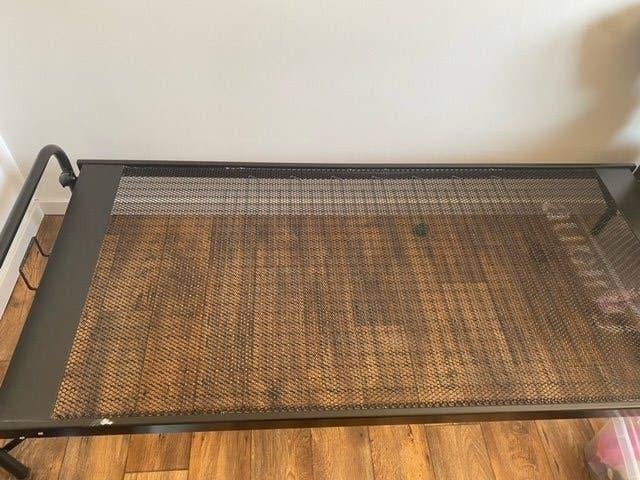 Auping 1persoons bed frame metaal, Huis en Inrichting, Slaapkamer | Bedden, Ophalen, 90 cm, Eenpersoons, Bruin