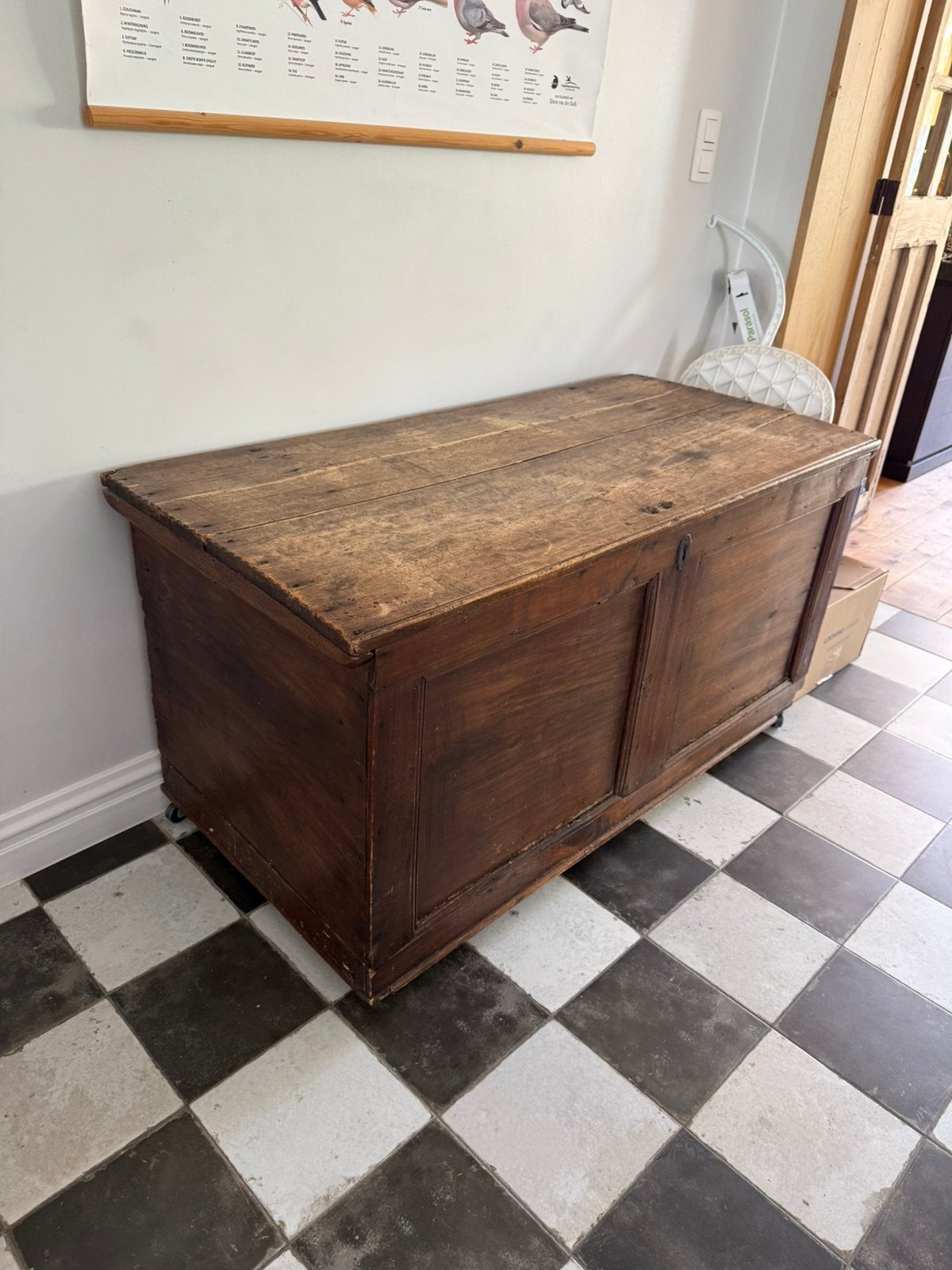 Antieke kist - koffer in hout, Maison & Meubles, Accessoires pour la Maison | Coffres, Utilisé, 50 – 75, 50 à 75 cm, 100 à 150 cm
