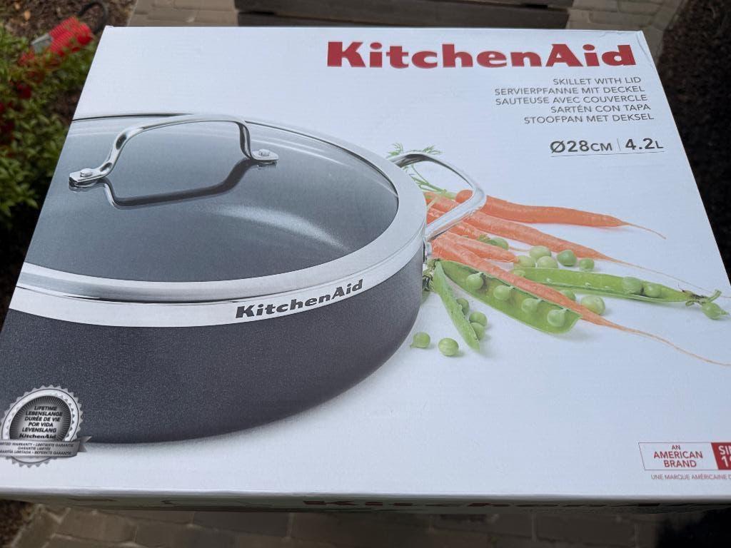 Stoofpan met deksel 28cm KitchenAid, Overige materialen, Nieuw, Keramische plaat, Ophalen