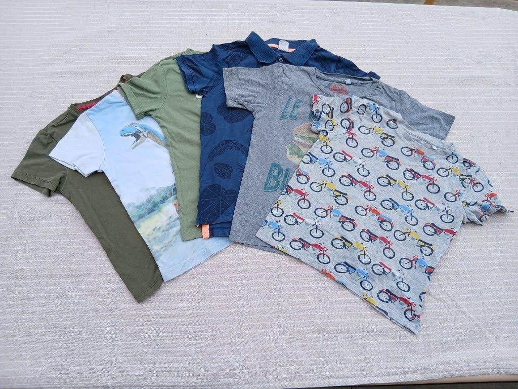 Setje t-shirts maat 122, Ophalen, Gebruikt, Setje, Verschillende merken