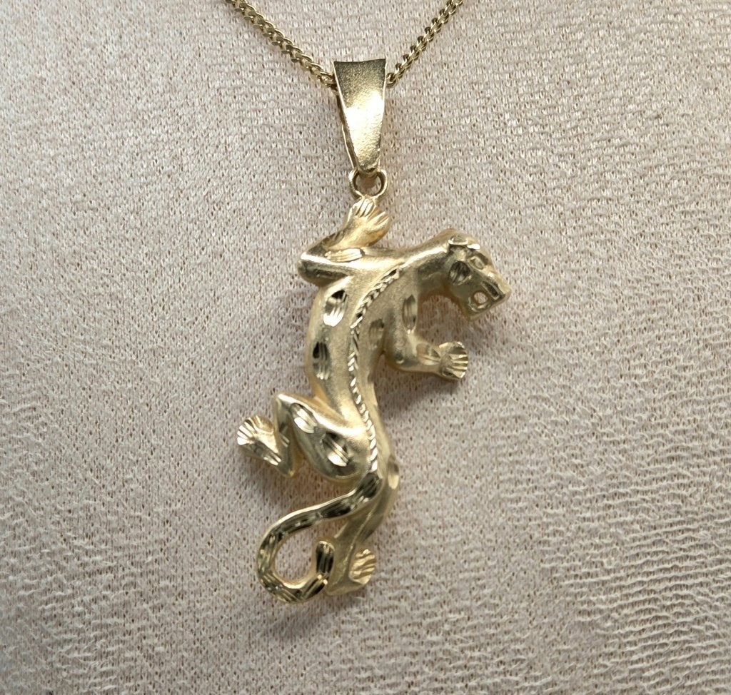 Gouden Luipaard hanger. 2026/648, Ophalen of Verzenden, Zo goed als nieuw, Goud, Goud