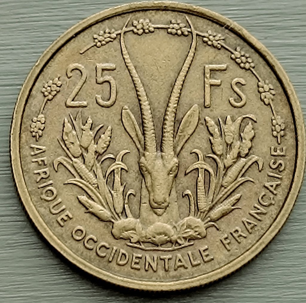munt Frans West Afrika 25 cent 1956, Ophalen of Verzenden