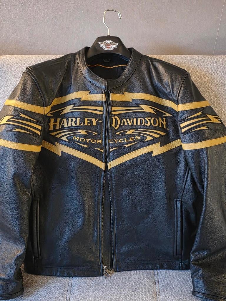 Motorjas Harley Davidson (maat L), Motoren, Kleding | Motorkleding, Harley-Davidson, Heren, Jas | leer, Ophalen of Verzenden