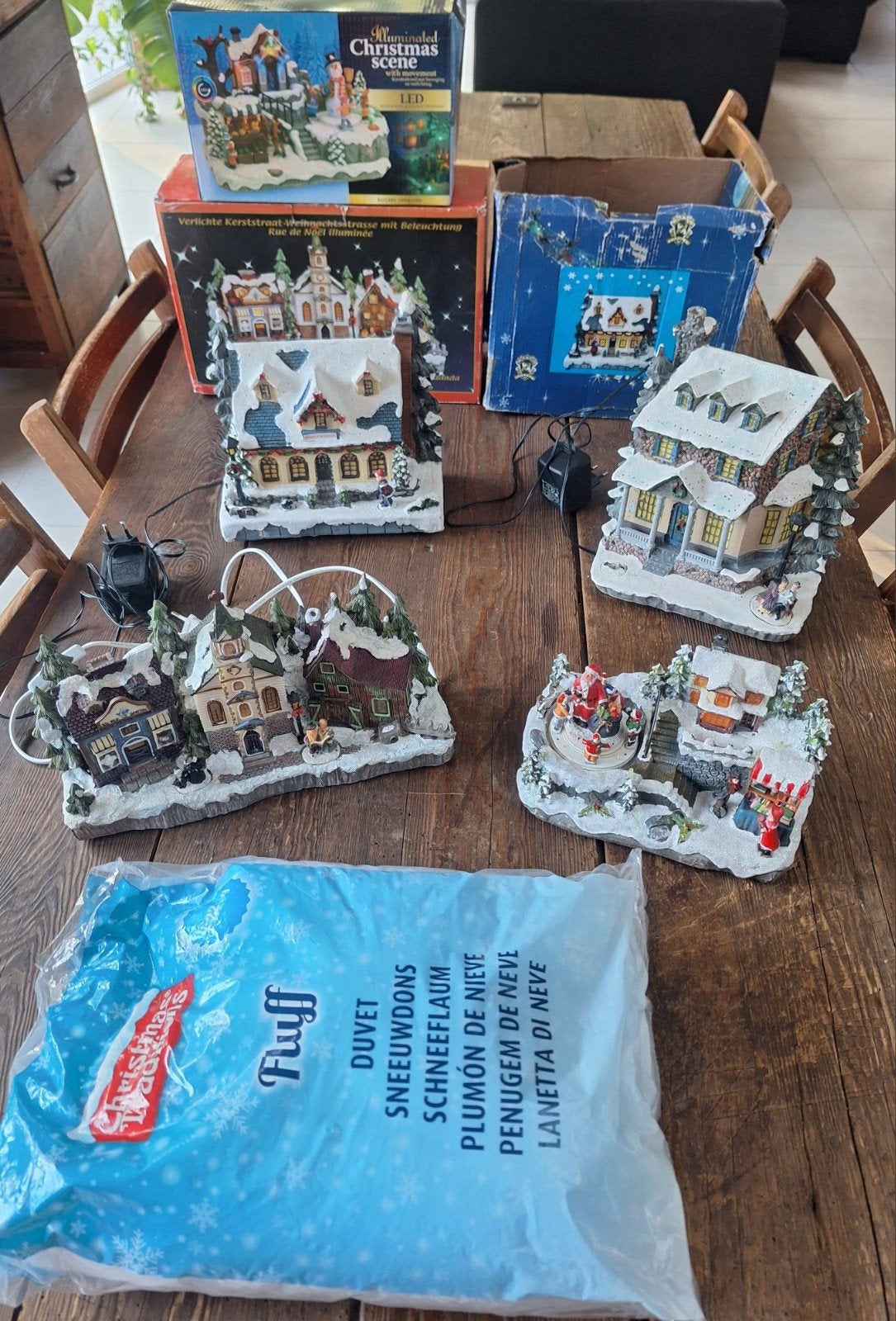 4 x kerstdorp, Ophalen of Verzenden